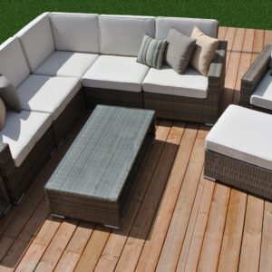 Marbella Collection 9-Piece Outdoor Patio Furniture Conversation Sectional